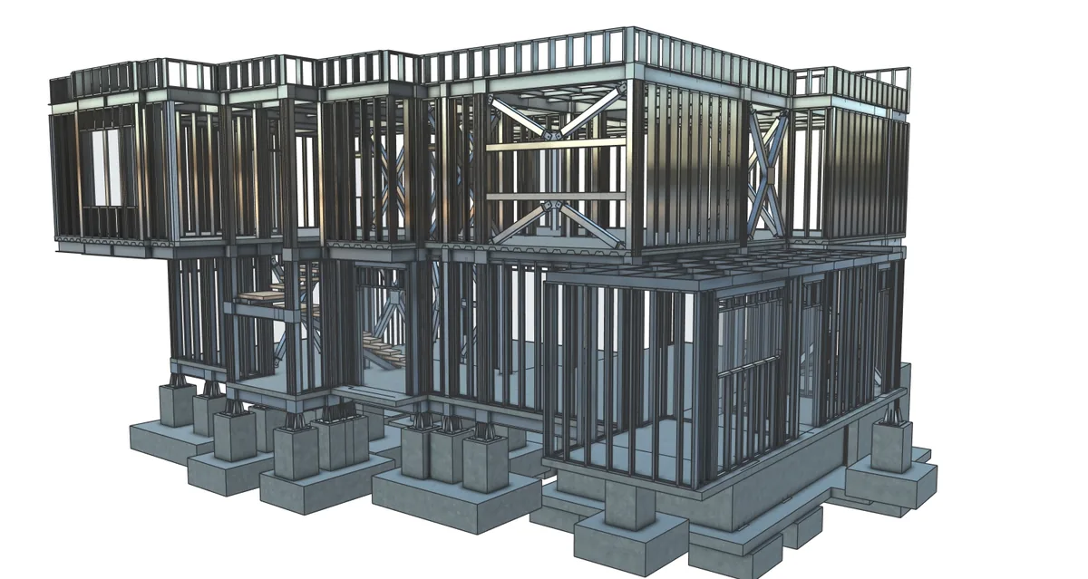 Modelo de cálculo estructural sobre fundaciones — DG Ingeniería