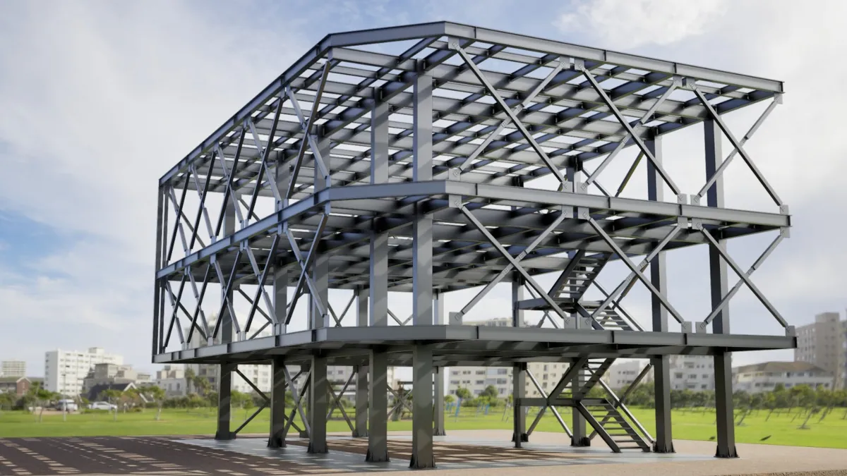 Estructura metálica modelada en 3D — DG Ingeniería