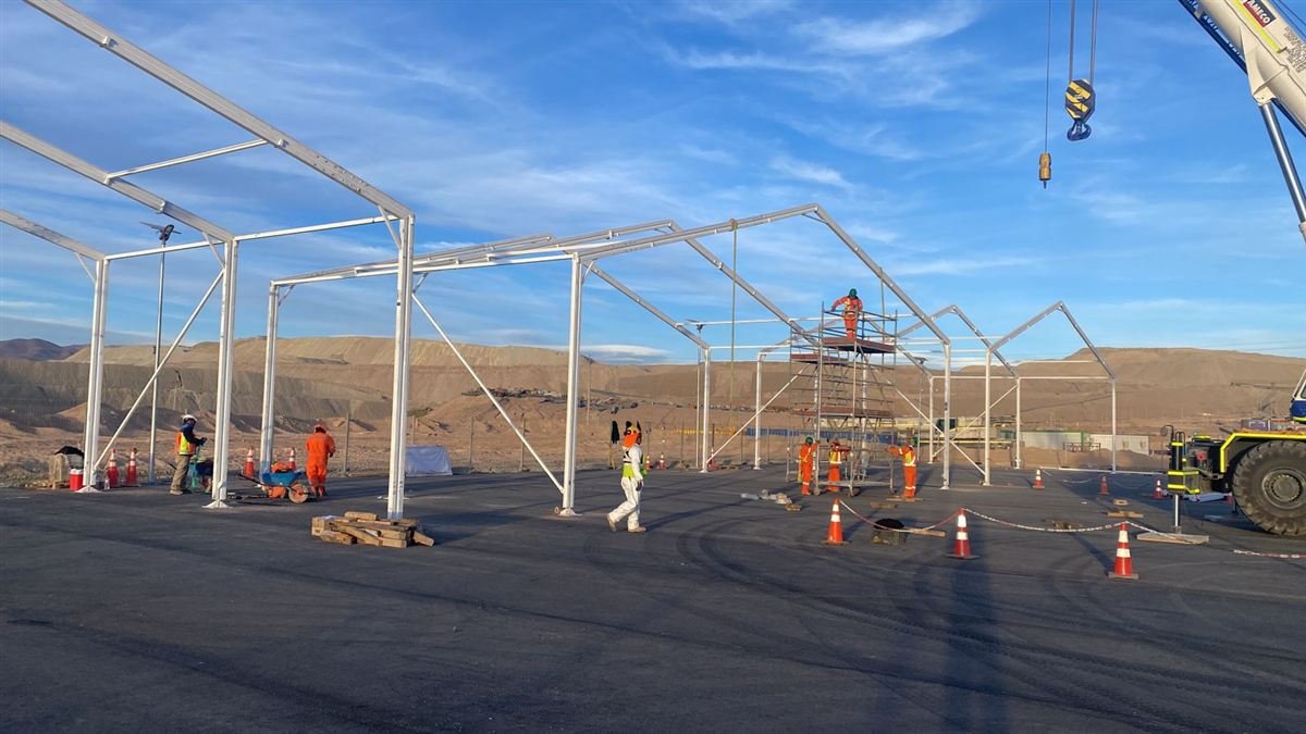 Montaje de estructura metálica en faena — DG Ingeniería