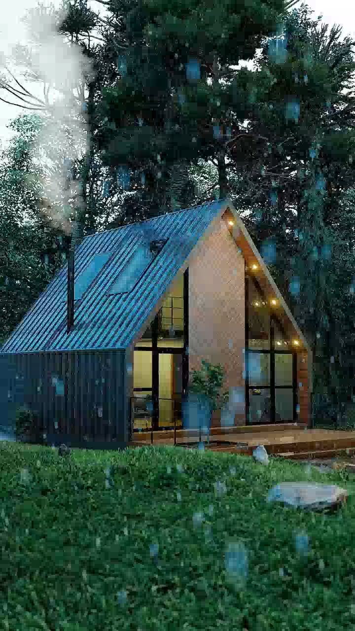 Render fotorrealista de cabaña en bosque — DG Ingeniería